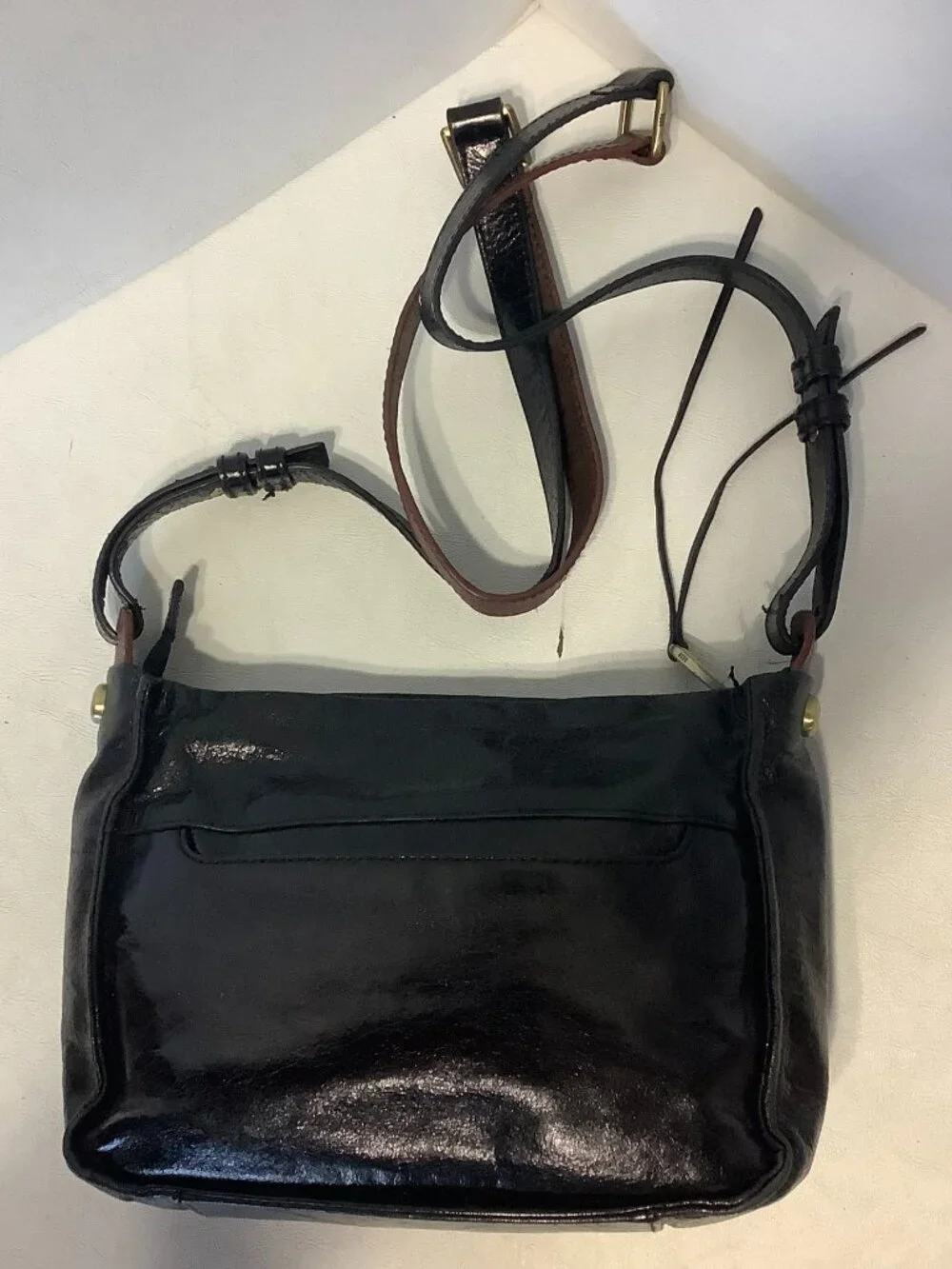 Hobo Banjo Leather Crossbody Purse Bag Black Small